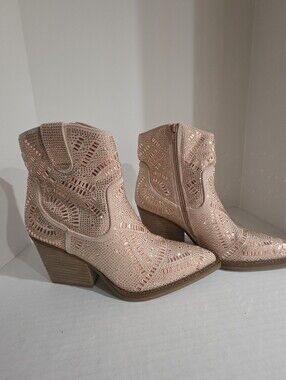 Very G, Maze, Bling Cowboy Boot, Rose Gold